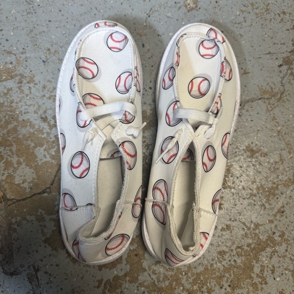 NEW baseball slip on sneakers shoes white - Picture 5 of 7